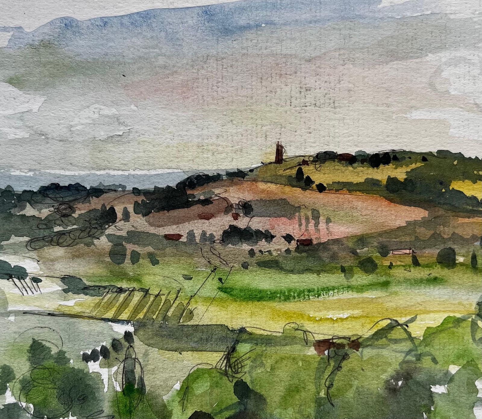 Pierre Neveurolling Provence Hills With Distant Tower And Verdant Fields French Landscape photo buy