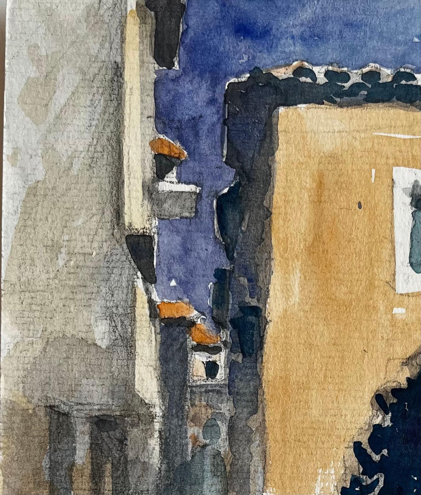 Pierre Neveusunlit Provence Street With Ochre House And Shaded Alley French Village Scene photo for sale