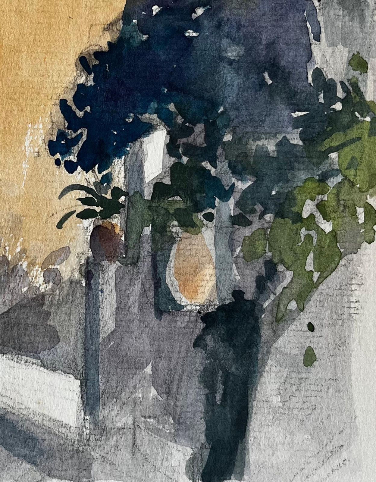 Pierre Neveusunlit Provence Street With Ochre House And Shaded Alley French Village Scene photo 427.0