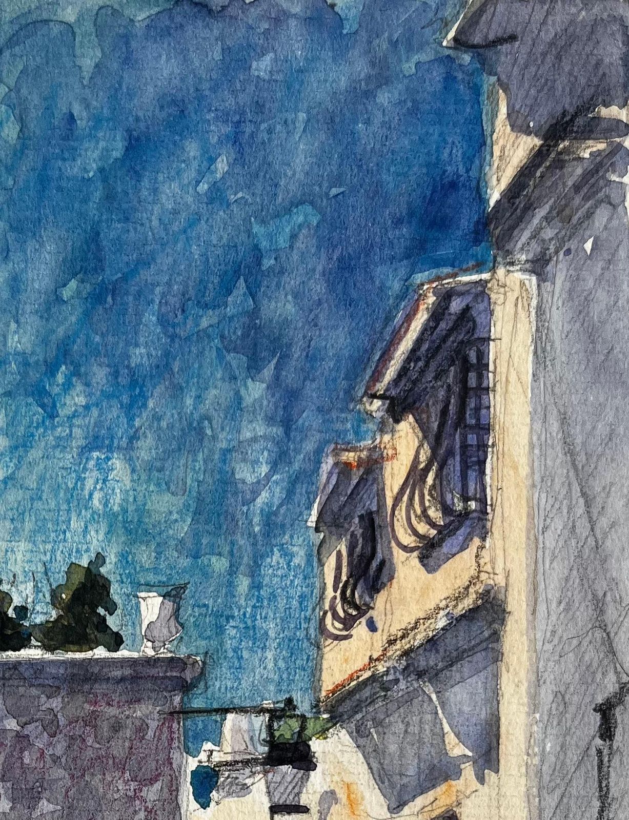Pierre Neveusunlit Mediterranean Alley With Blue Door And Shadowed Walls French Village photo for sale