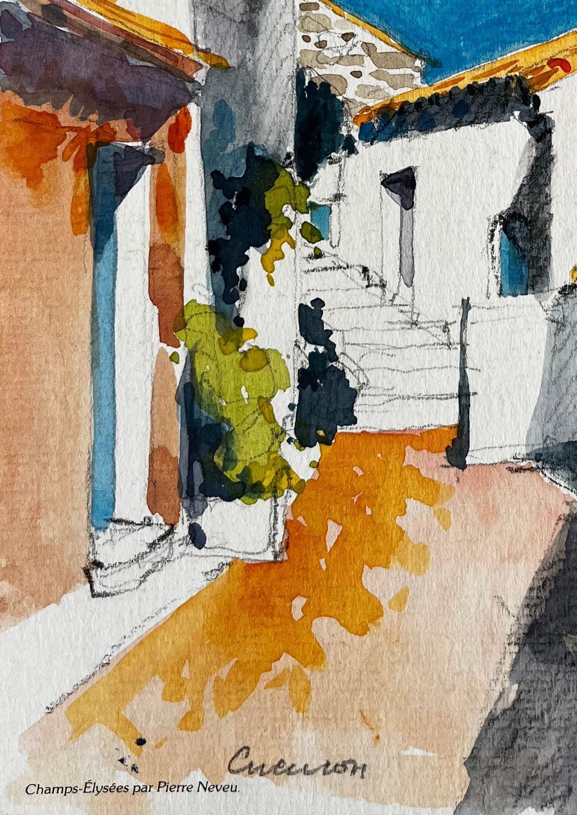 Pierre Neveusunlit Cucuron Mediterranean Alleyway Whitewashed Houses French Village photo vinterior