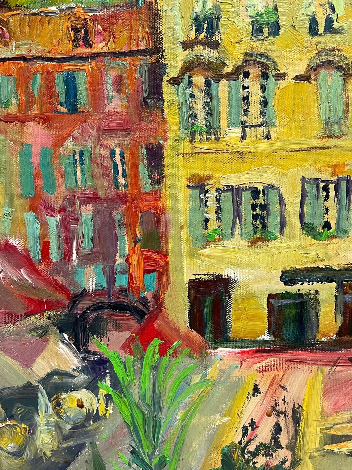 Robert Savarycours Saleya Nice Market Old Town Signed Original Vibrant Oil Paintingc.198's photo vinterior