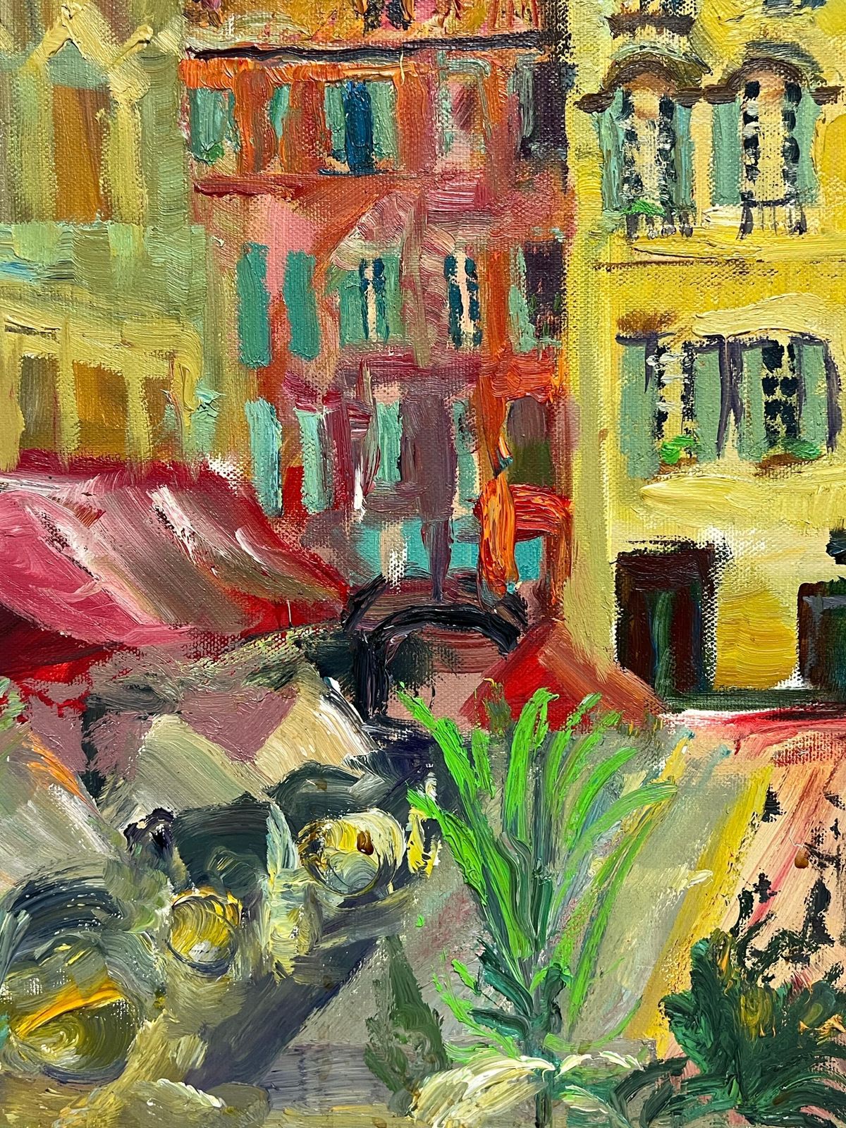 Robert Savarycours Saleya Nice Market Old Town Signed Original Vibrant Oil Paintingc.198's photo buy