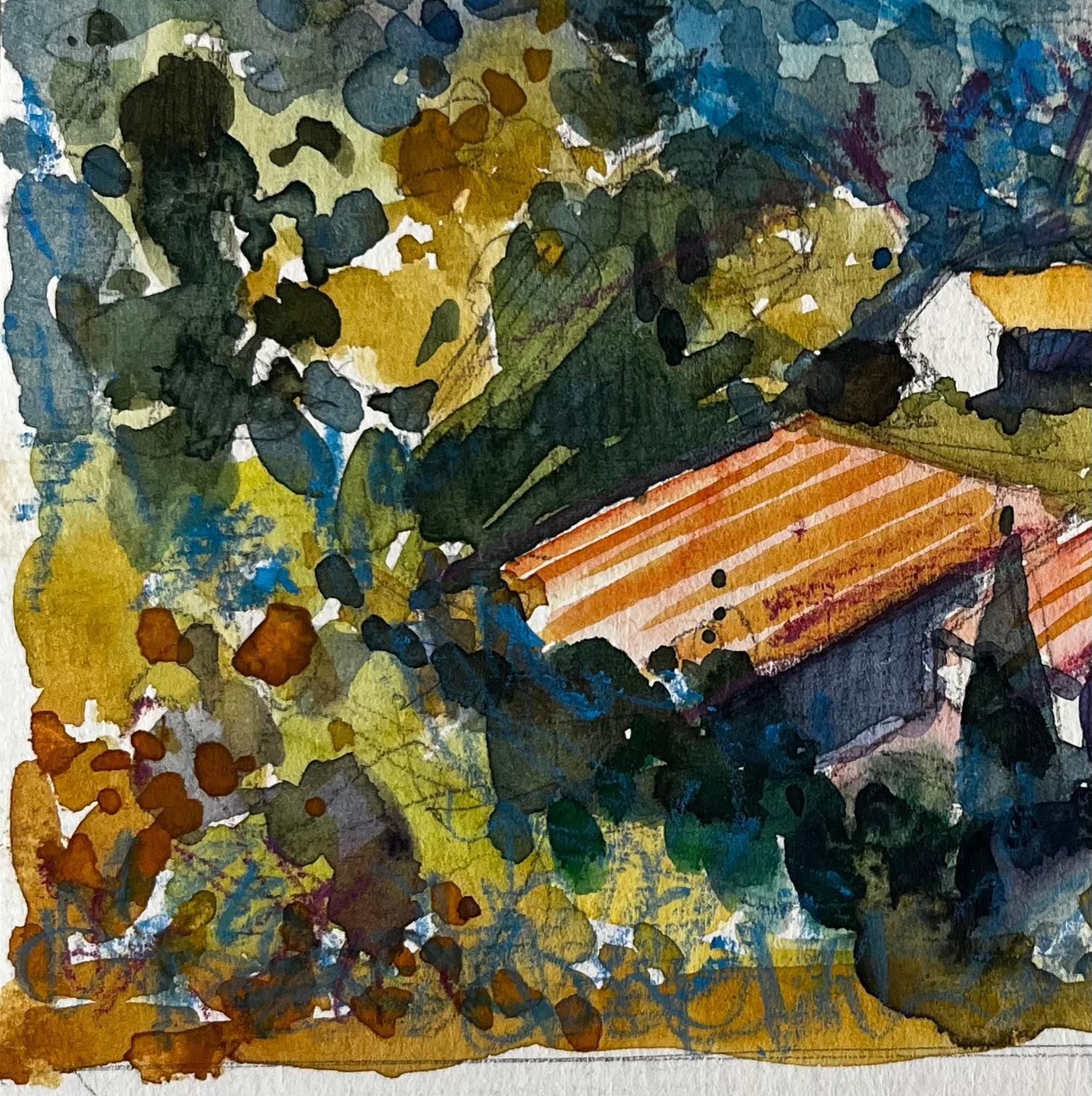 Pierre Neveuluberon Hillside View Lacostec French Landscape Rooftops Trees And Blue Sky photo Art