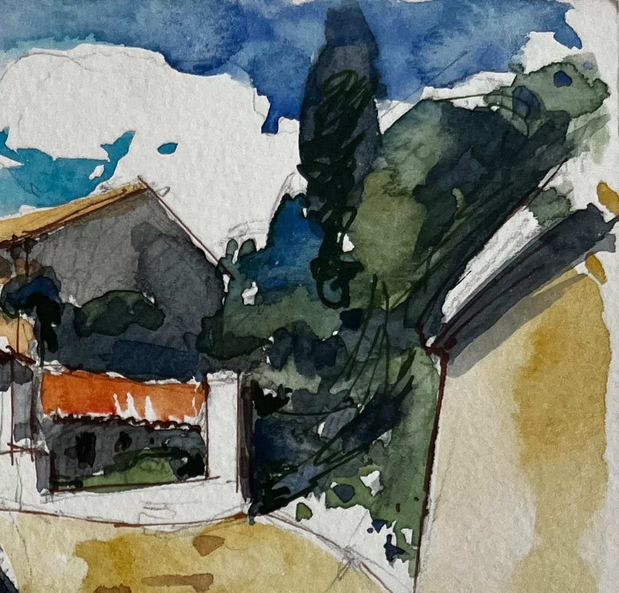 Pierre Neveufrench Hilltop Village Path Sunlit Houses Terracotta Roofs And Blue Sky photo Art