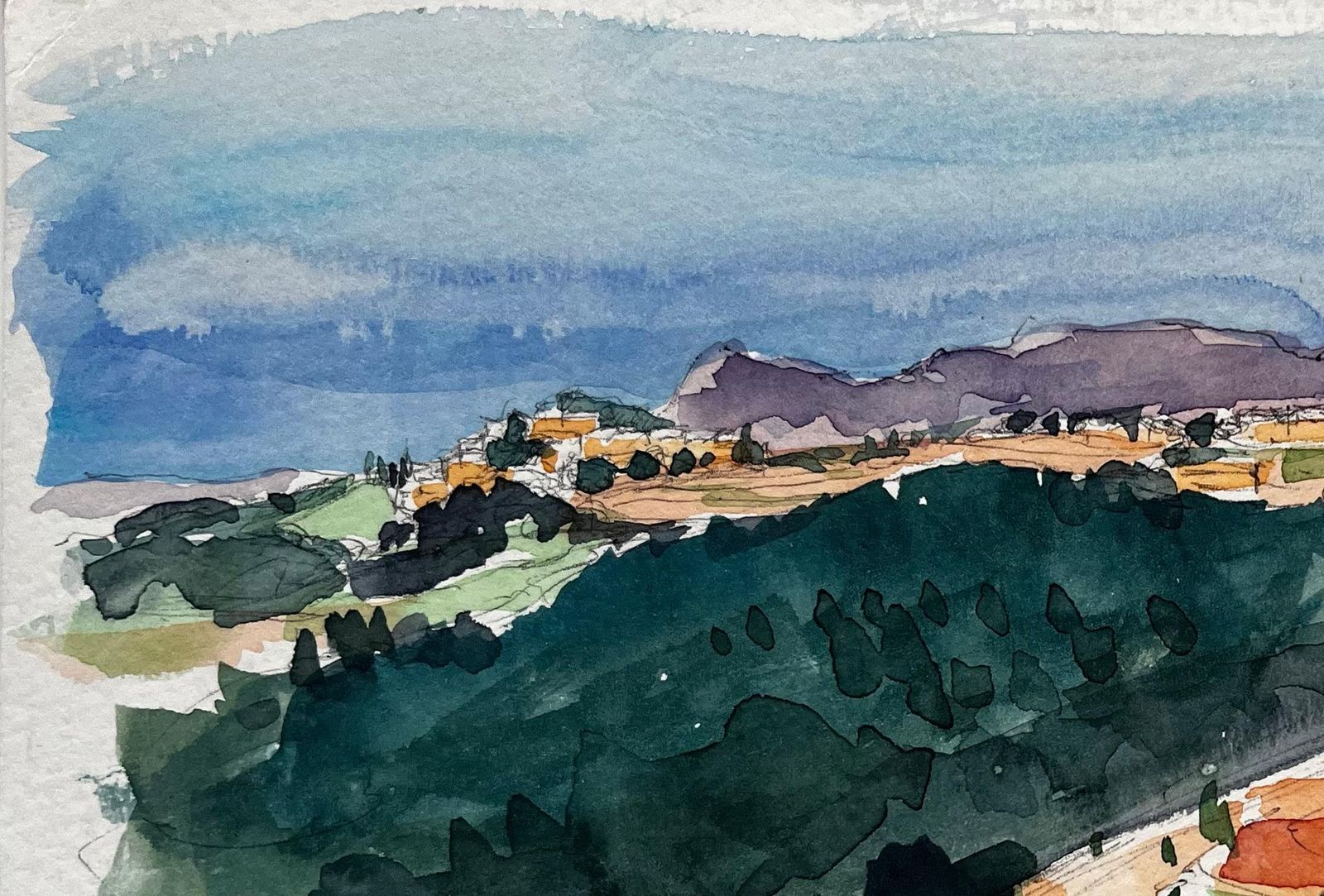 Pierre Neveules Dentelles Provençal Landscape Rolling Hills Vineyards And Mountains photo 539.0