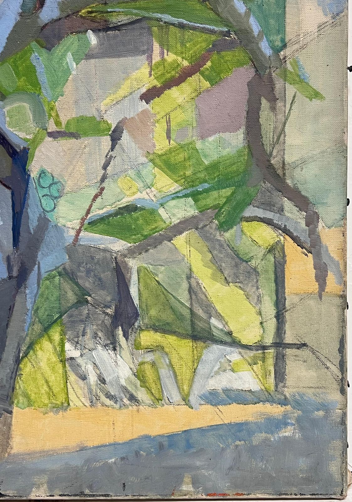 Laure Noetzin Azam (French 1929 2024)signed 20th Mid Century French Cubist Oil Painting Construction Of A Town photo 902.0