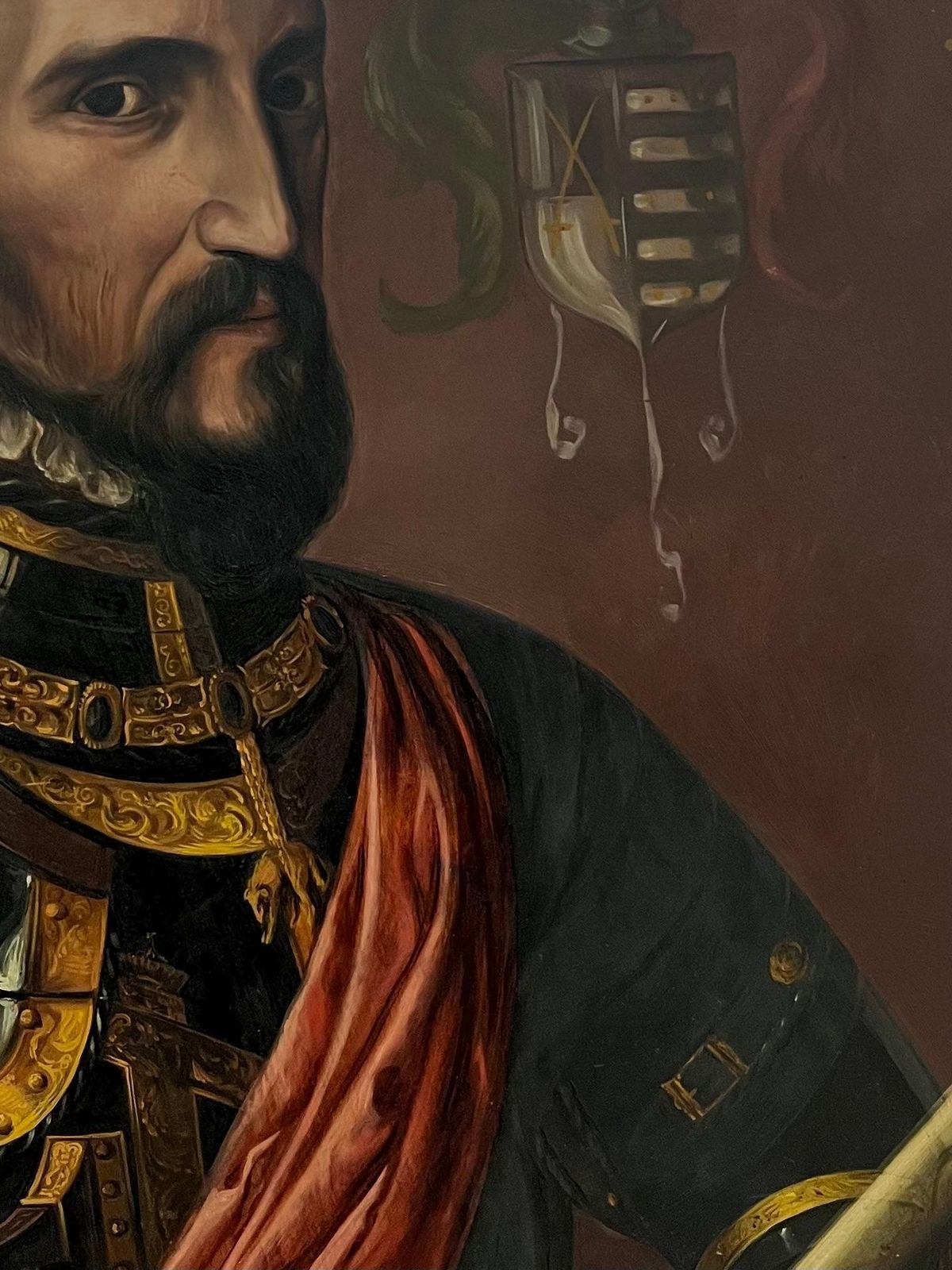 Spanish Antiquehuge Antique Oil Painting Portrait Fernando álvarez De Toledo 3rd Duke Of Alba photo for sale