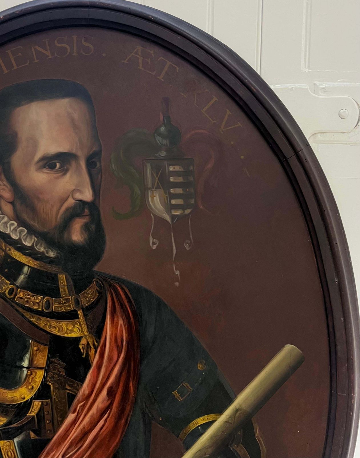 Spanish Antiquehuge Antique Oil Painting Portrait Fernando álvarez De Toledo 3rd Duke Of Alba photo vintage