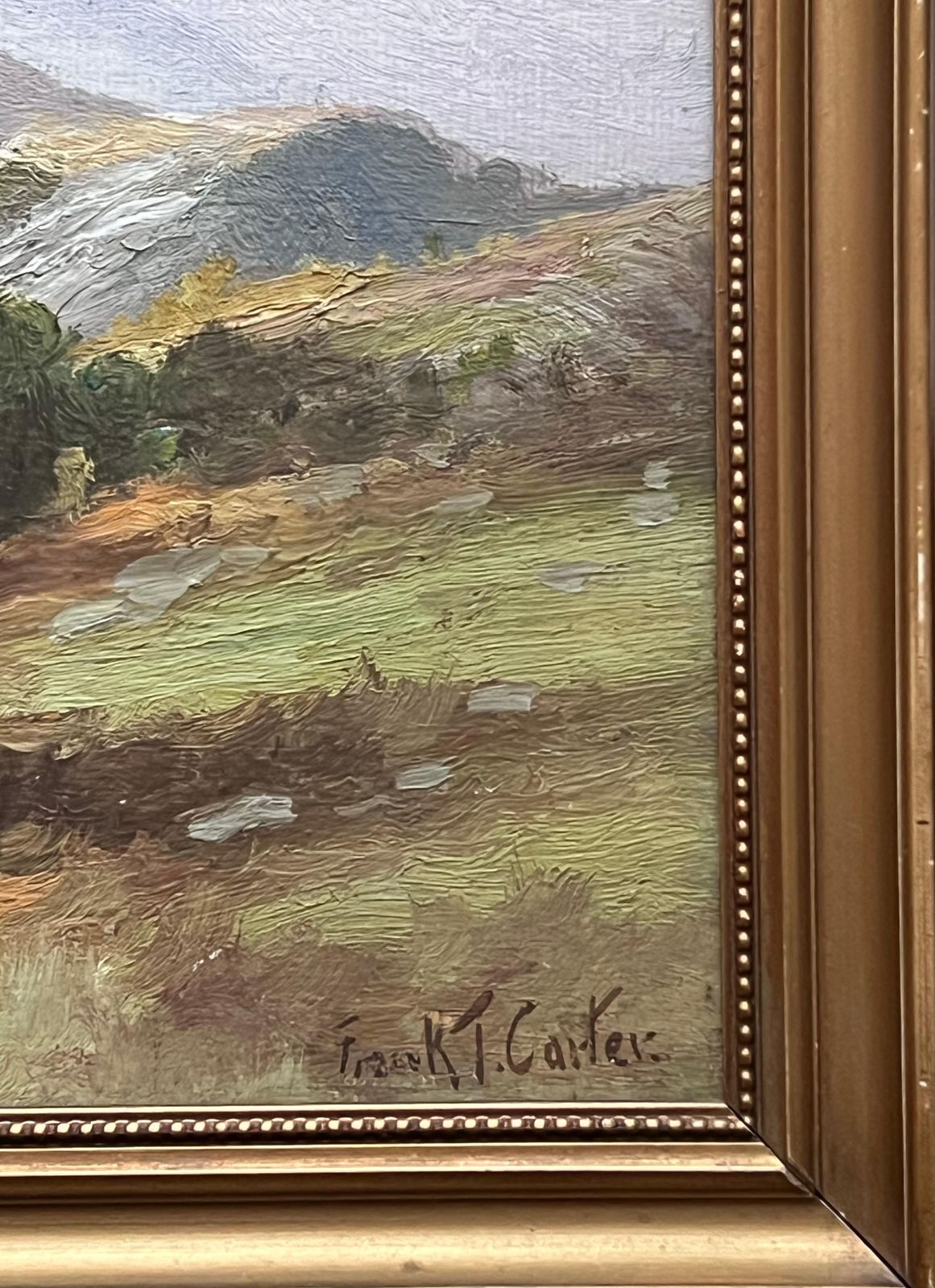 Frank T Carterantique Scottish Highlands Landscape Signed Oil Painting Gilt Frame photo buy