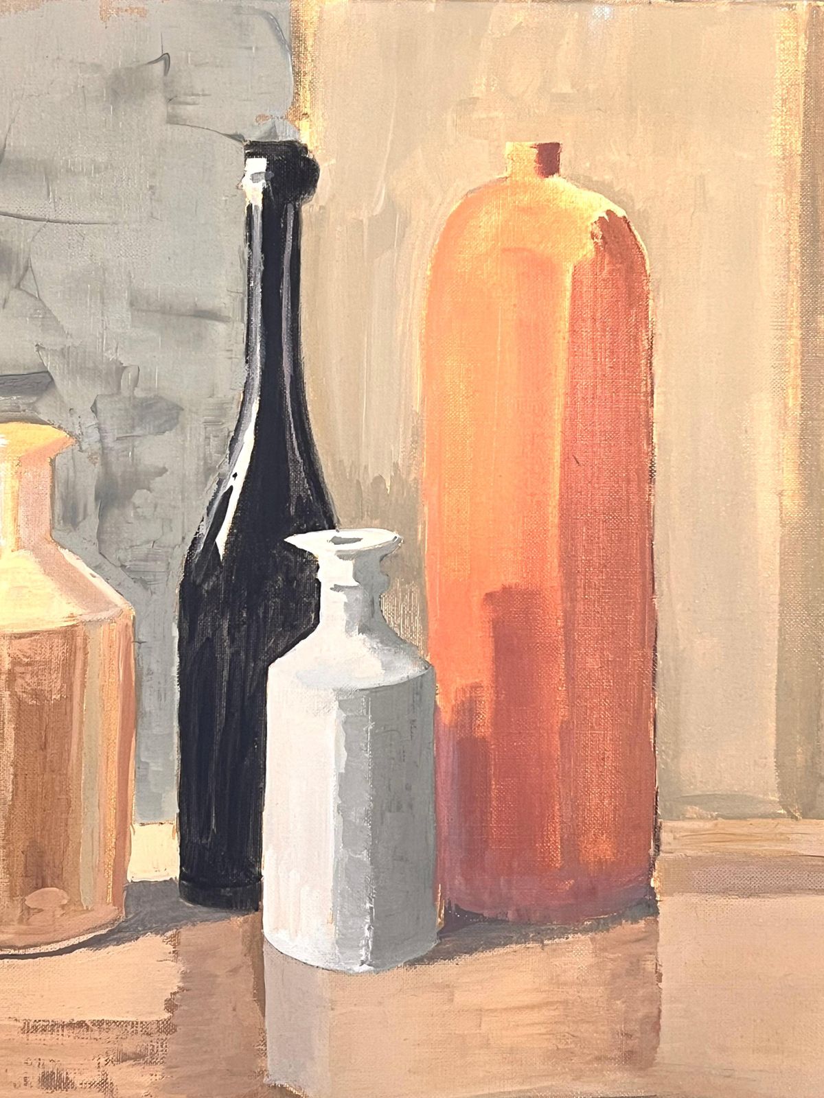 Laure Noetzin Azam (French 1929 2024)fine 20th Century French Modernist Oil Painting Still Life Bottles & Vases photo for sale