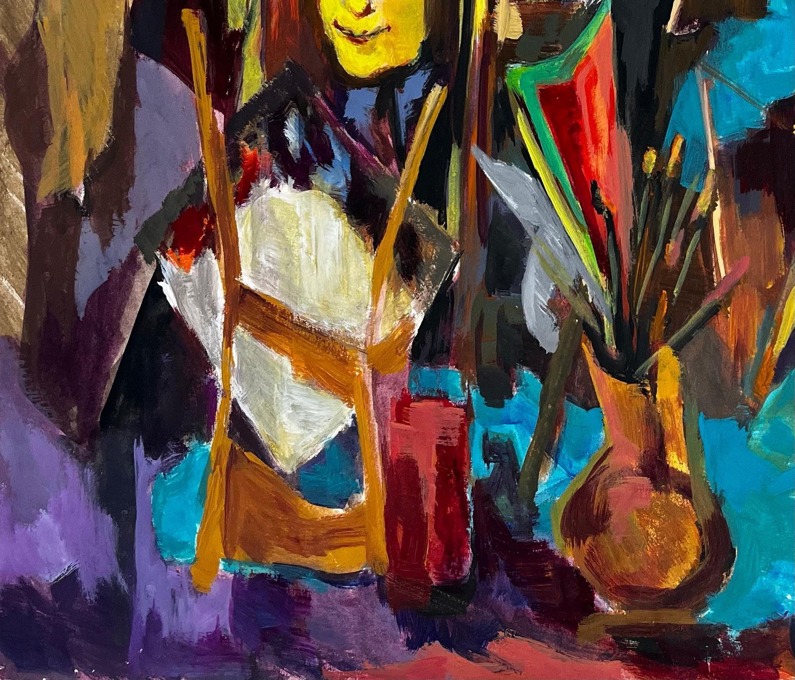 Guy Nicod Artist Studio Interior With Easels Portraits And Painting Tools French Modernist photo vinterior
