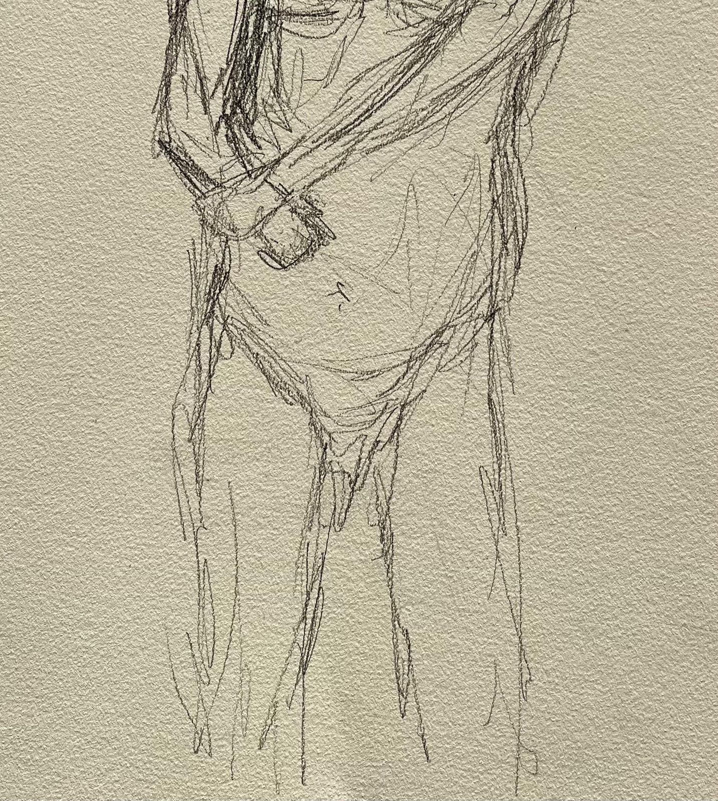 Minty Ramseystanding Nude Male Figure Front View Expressive Contemporary Life Drawing2025 photo 356.0