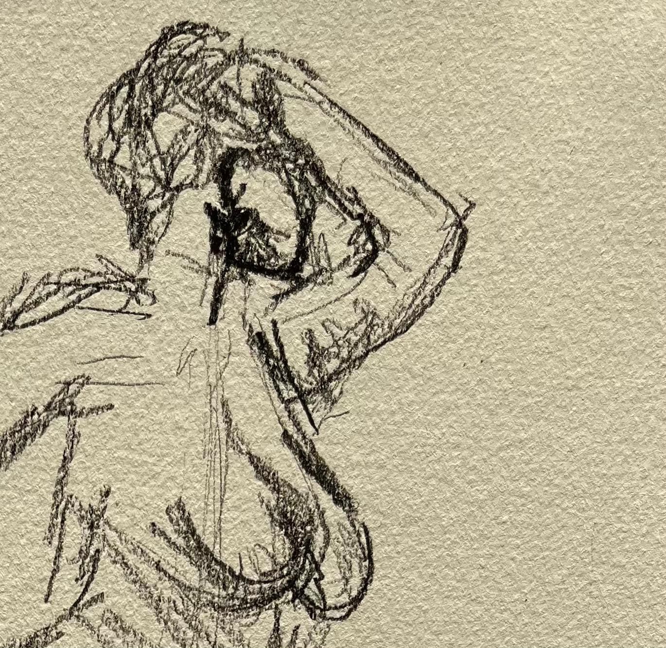 Minty Ramseydynamic Nude Female Figure Sketch In Pencil On Paper2025 photo for sale
