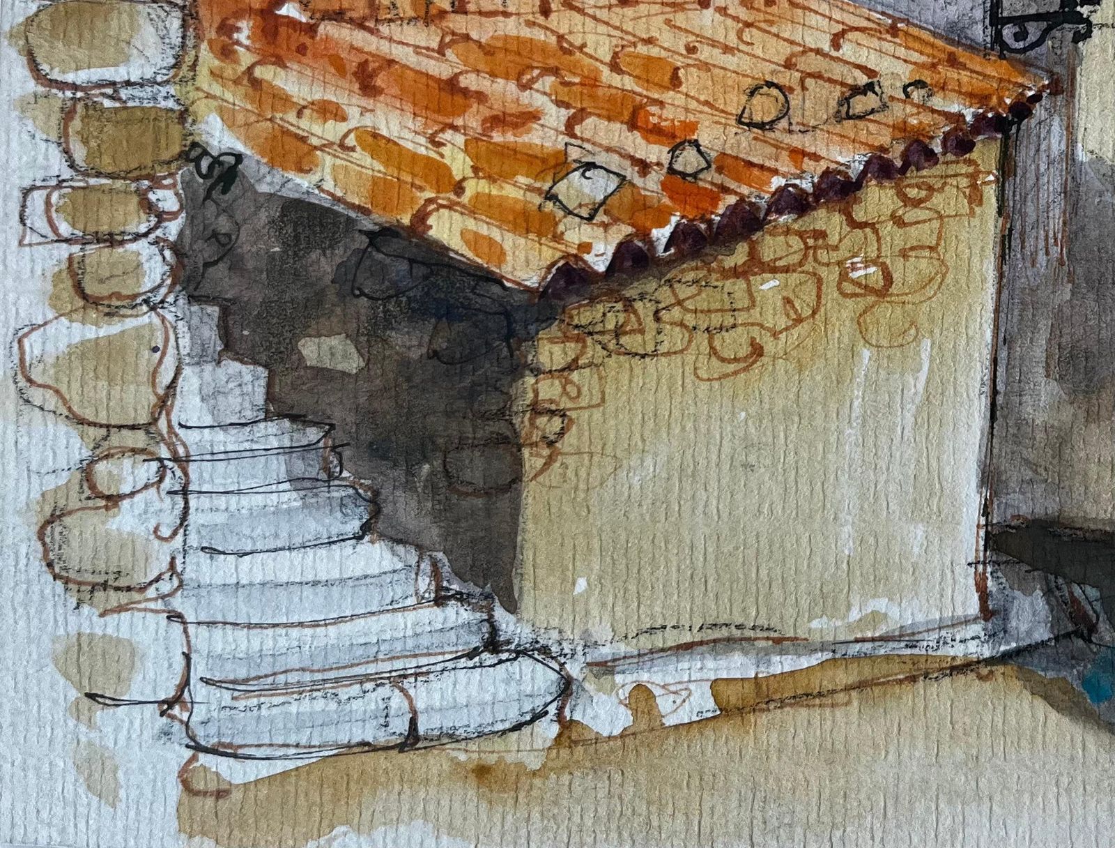 Pierre Neveuprovençal Village Street Sunlit Houses Terracotta Roofs French Hilltown Scene photo 520.0