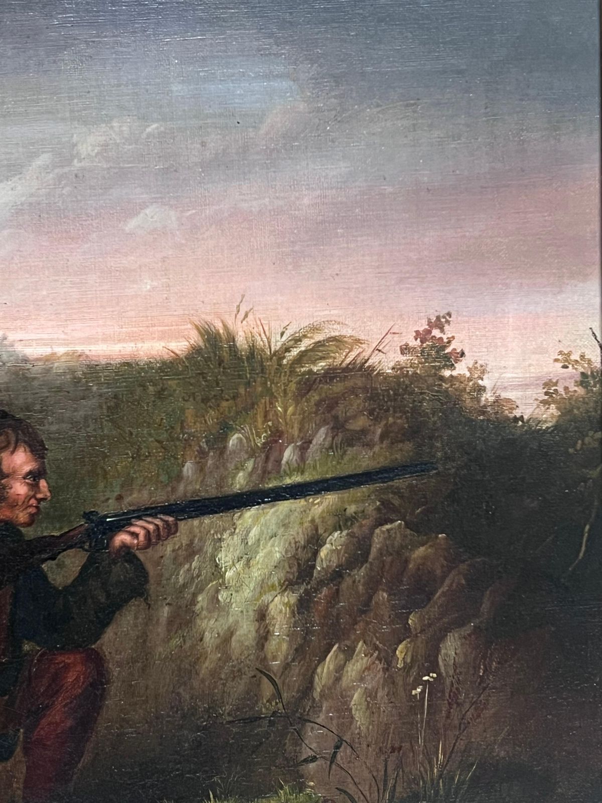 Scottish 19th Centuryfine 1800's Scottish Sporting Art Oil Painting Gentleman Shooting With Gun & Dog photo vinterior