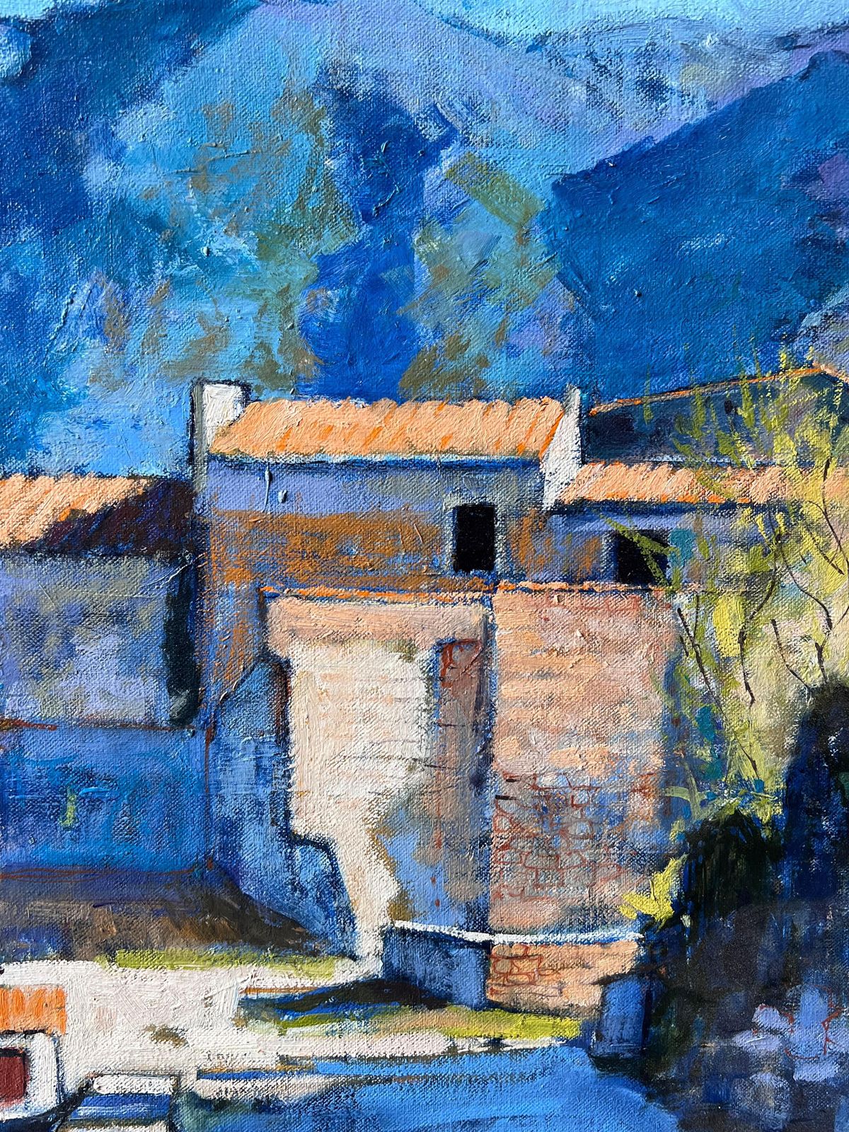 Pierre Neveust Martin De Castillon Sunny Mountain Village Way Old Houses French Oil Painting photo buy