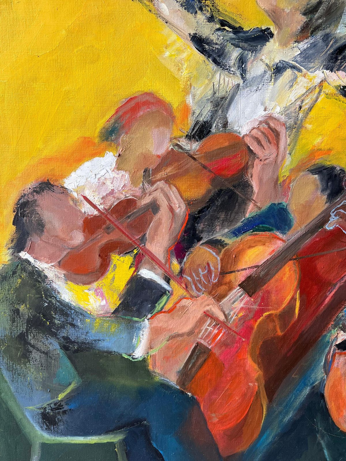 Pierre Neveuorchestra With Conductor Leading Musicians At A Bright Halle French Oil Painting photo 936.0