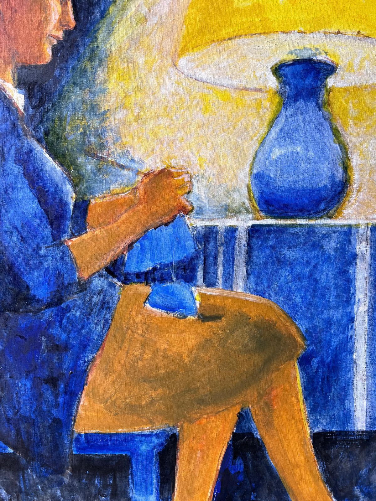 Pierre Neveuwoman Sewing Beside Warm Lamp In Softlit Calm Interior Scene French Oil Painting photo 865.0