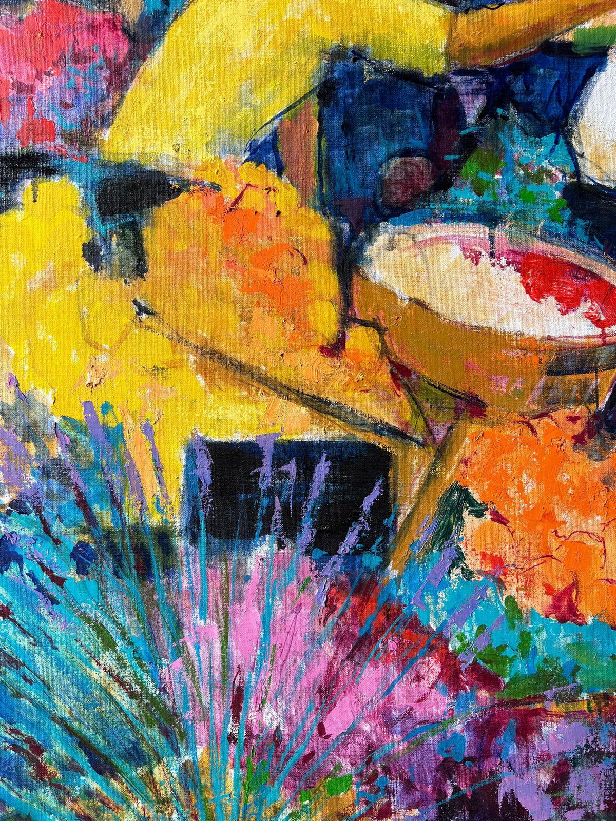 Pierre Neveucolorful Market Scene With Figures Exchanging Fruit In Bright Stalls French Oil photo 891.0