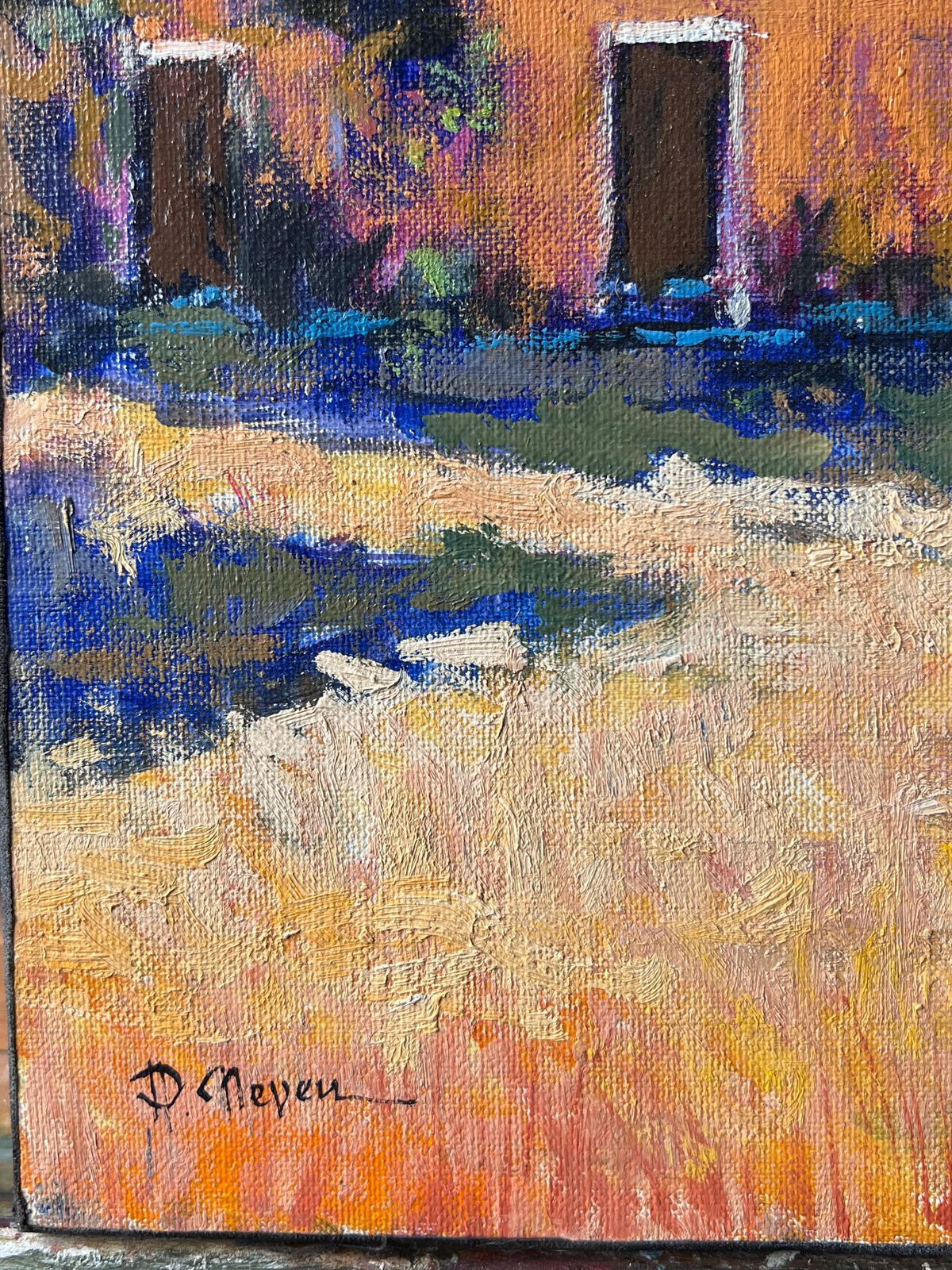 Pierre Neveusunlit Provencal Farmhouse Amid Trees And Fields In Apt France Oil Painting photo 865.0