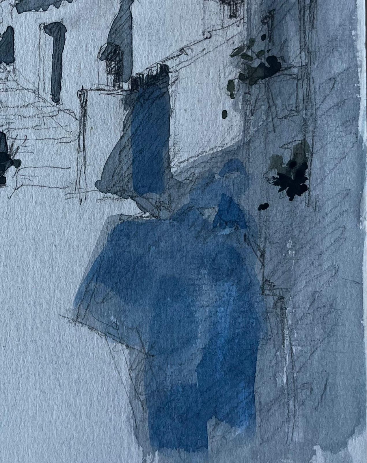 Pierre Neveucucuron Provence Sunlit Street Scene Watercolour By Pierre Neveu French Artist photo Art