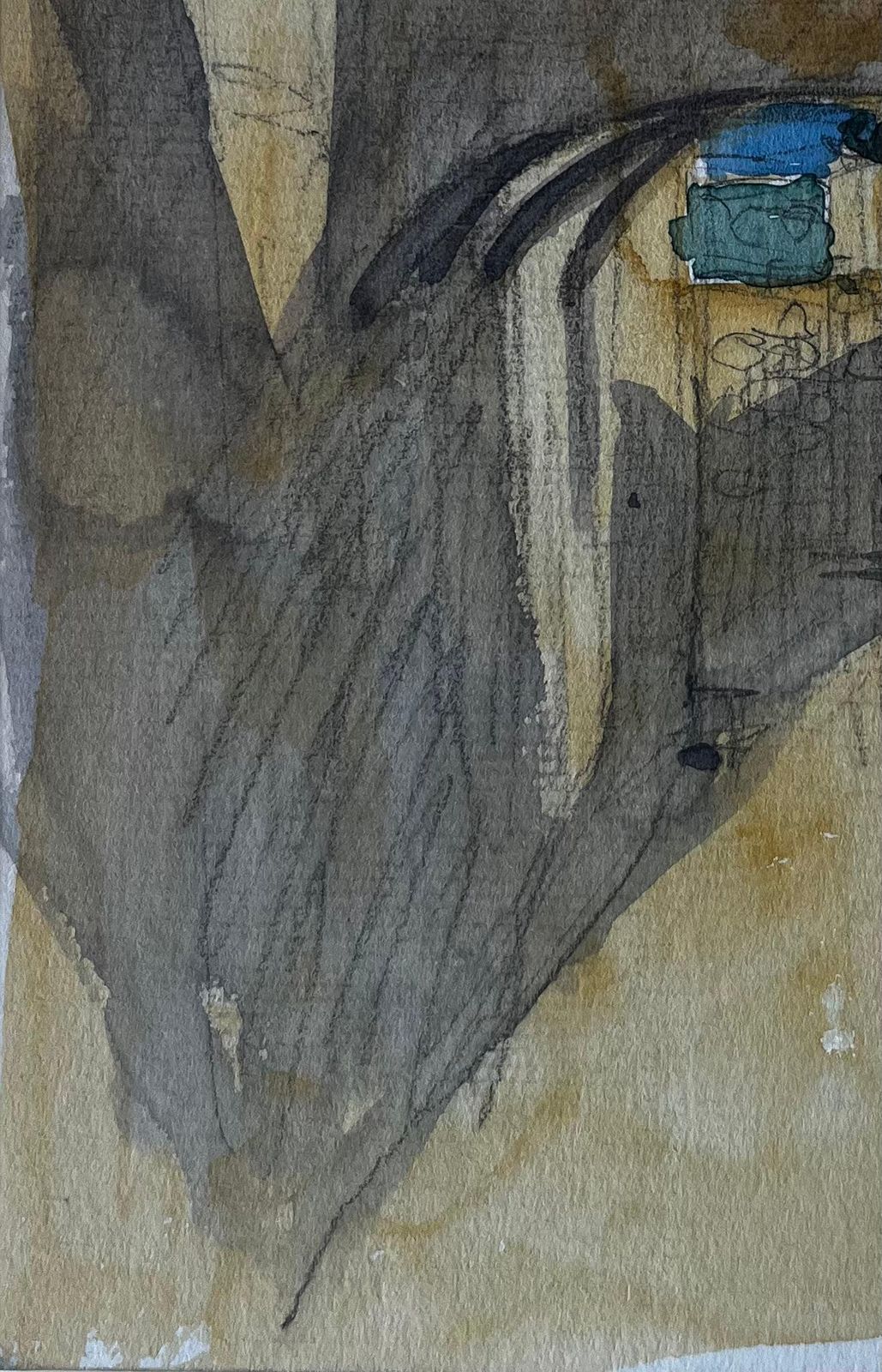 Pierre Neveusunlit Archway And Narrow Street Southern France Watercolour By Pierre Neveu photo 382.0