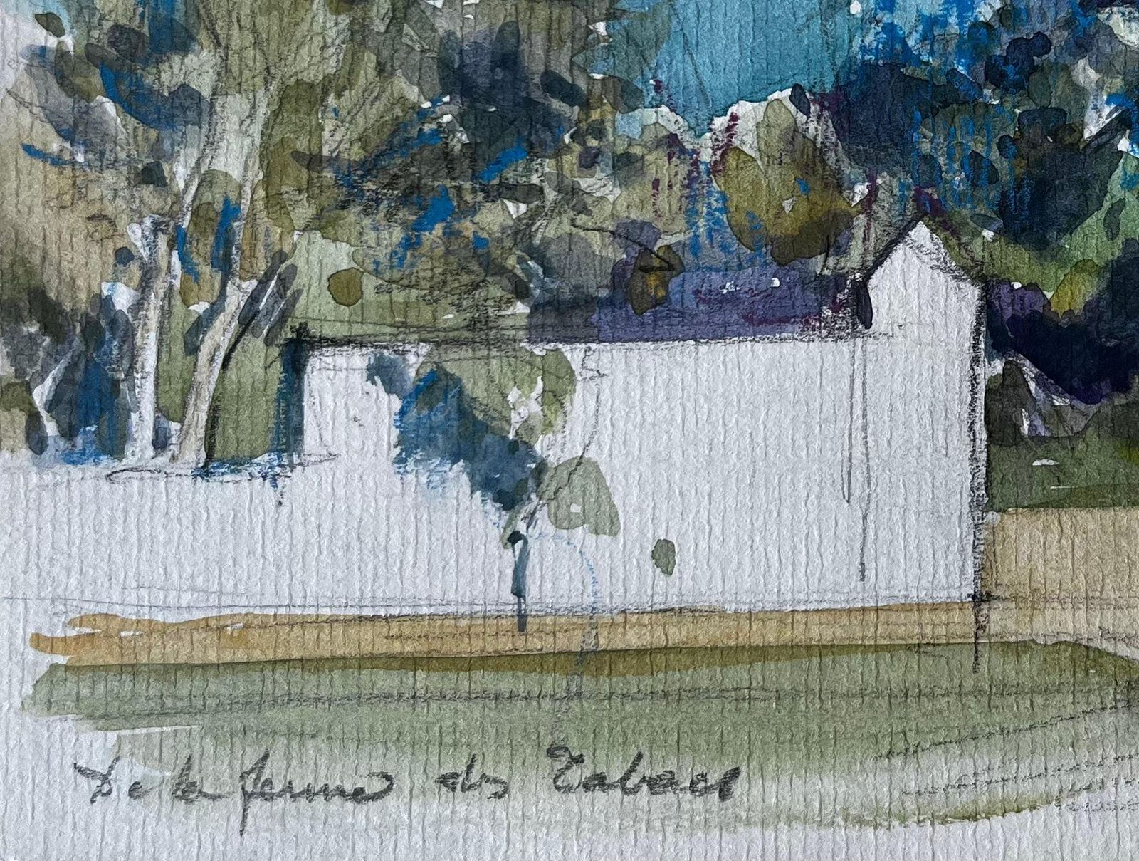 Pierre Neveula Ferme Des Arbres French Country Farm Landscape Watercolour By Pierre Neveu photo 515.0