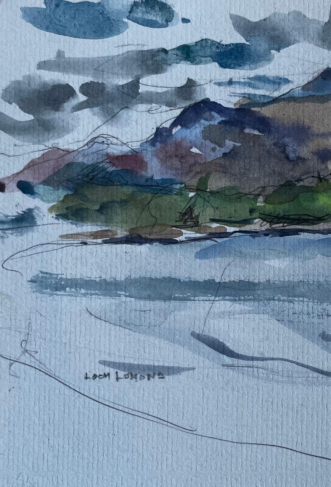 Pierre Neveuloch Lomond Scottish Highlands Landscape Watercolour By Pierre Neveu photo 468.0