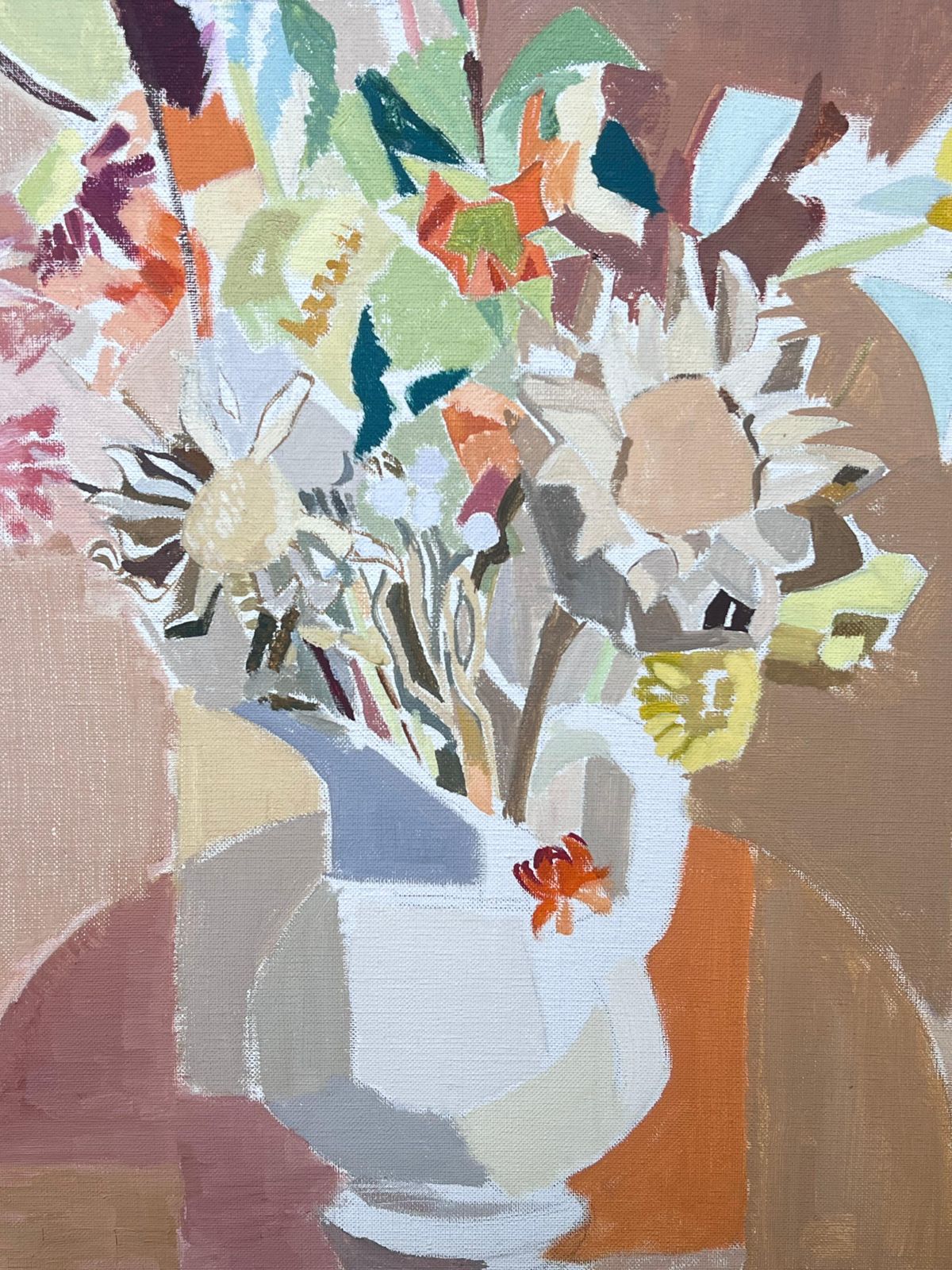 Laure Noetzin Azam (French 1929 2024)fine 20th Century French Post Cubist Oil Painting Still Life Of Flowers Interior photo vinterior