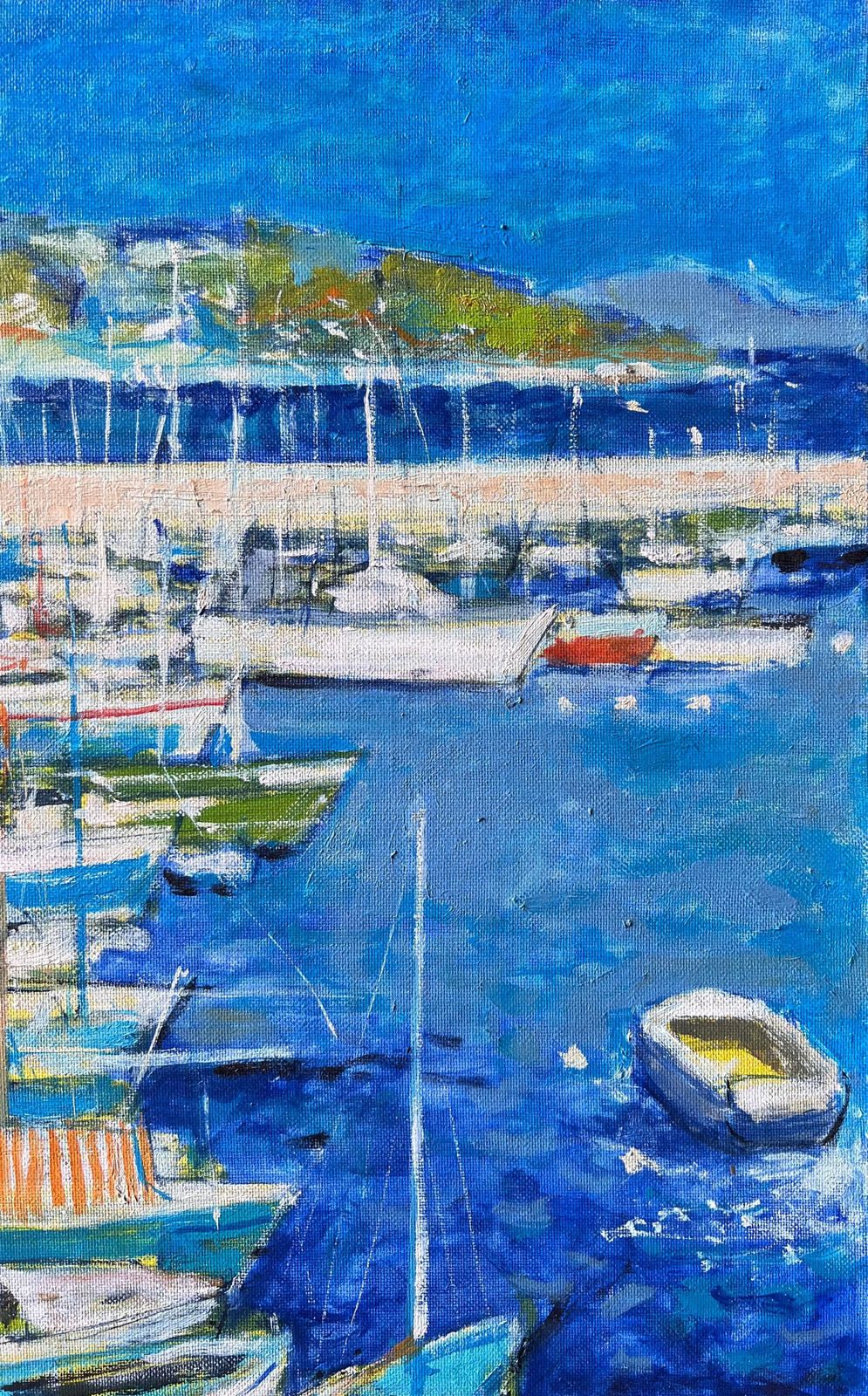 Pierre Neveubright Blue Mediterranean South Of France Port Harbor Post Impressionist Oil photo buy