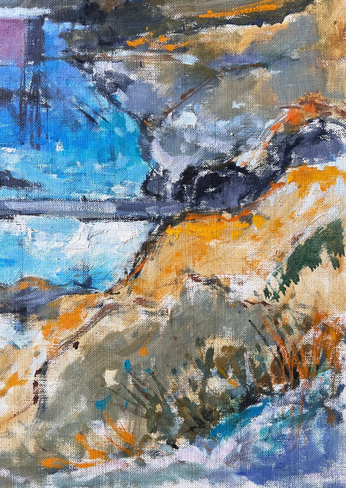 Pierre Neveuclifftop Fishing Cabins Overlooking The Atlantic French Oil Painting photo vinterior