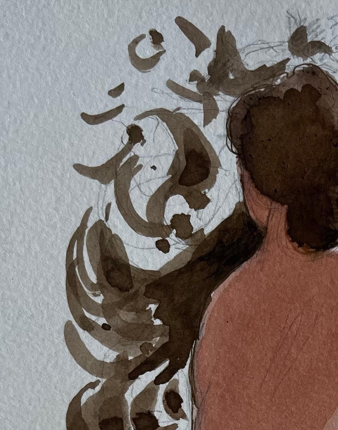 Pierre Neveuseated Female Nude By Window French Modernist Watercolour Figure Study photo for sale