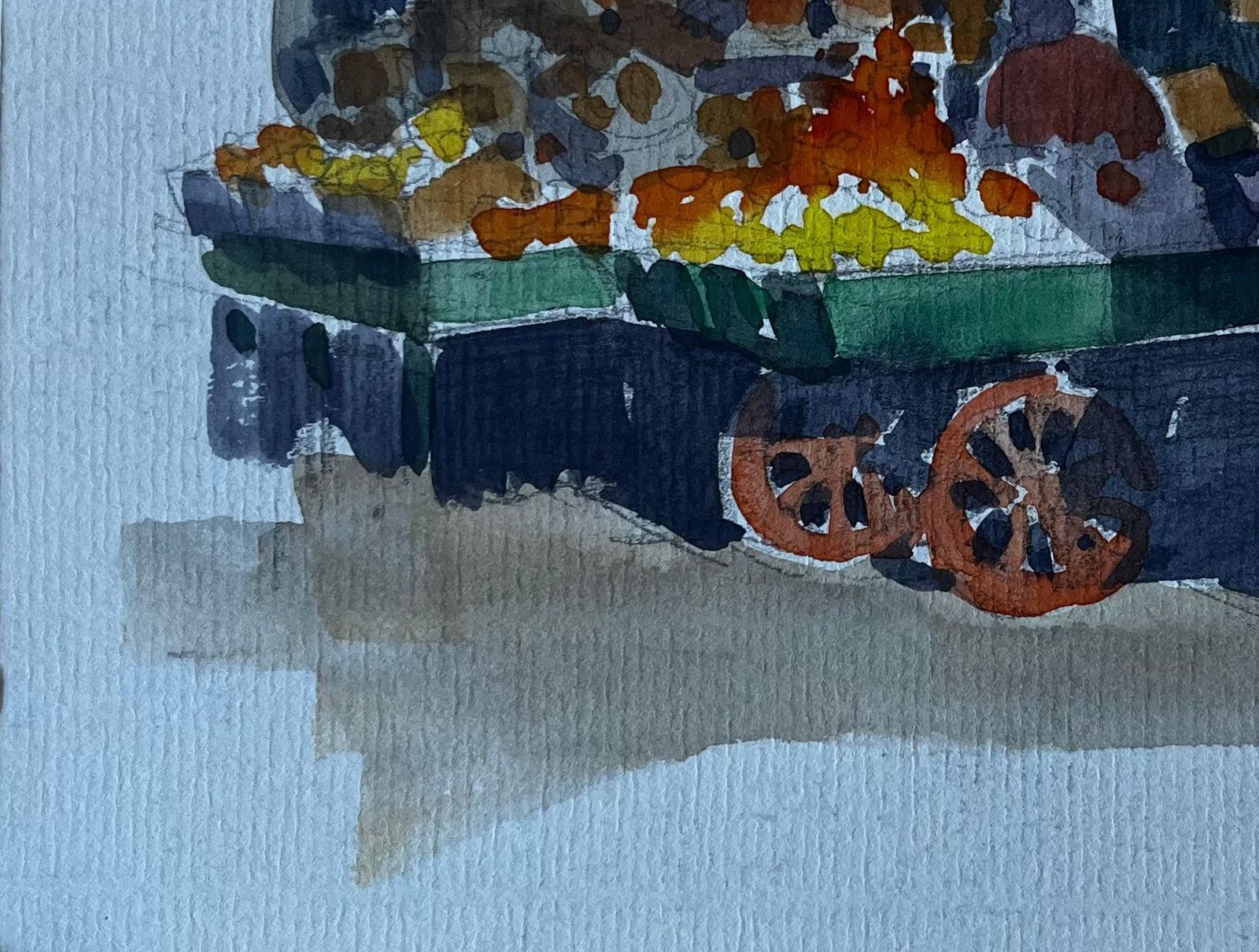 Pierre Neveumenton French Riviera Market Scene Mid Century Watercolour By Pierre Neveu photo vinterior