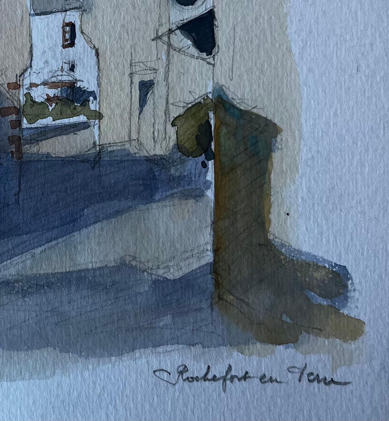 Pierre Neveurochefort En Terre Brittany Village Street Mid Century Watercolour By Neveu photo 539.0