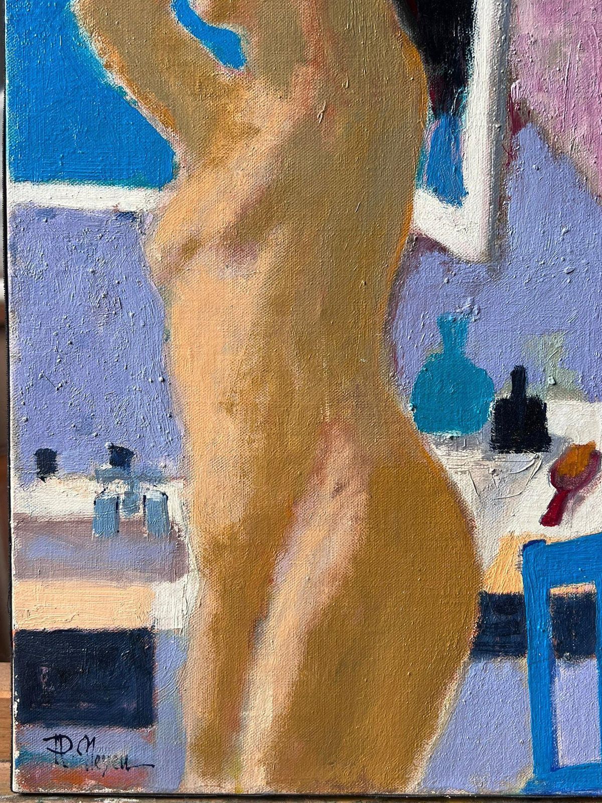 Pierre Neveufrench Post Impressionist Oil Painting Nude Lady In Bathroom Interior photo Art