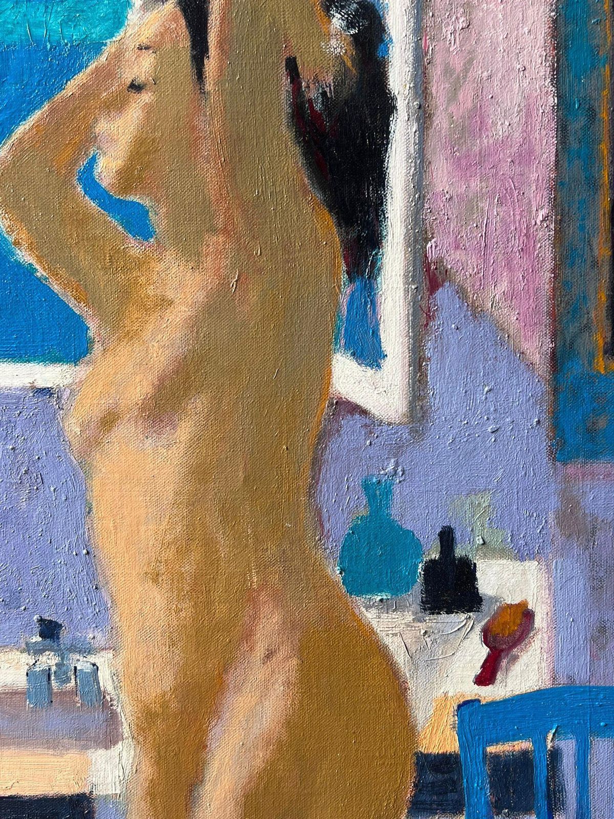 Pierre Neveufrench Post Impressionist Oil Painting Nude Lady In Bathroom Interior photo 758.0