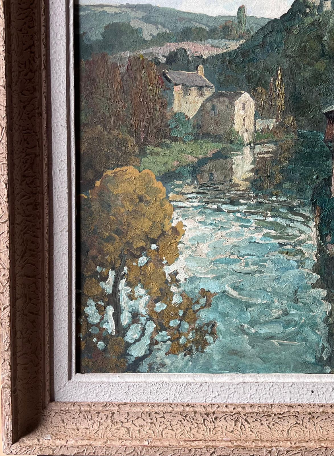 Art Félix Raoul Eteve French, 1902 1967 Fine Quality 20th Century French Signed Oil Painting Sleepy Old Town On River photo