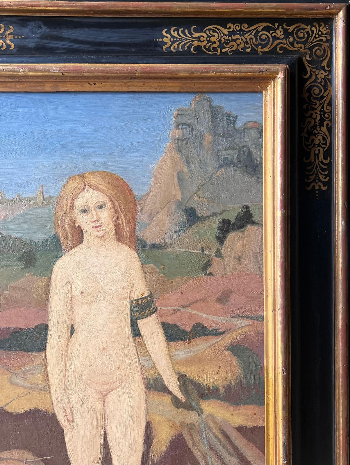 French Surrealistmid 20th Century French Surrealist Oil Painting Nude Woman Standing photo 1478.0