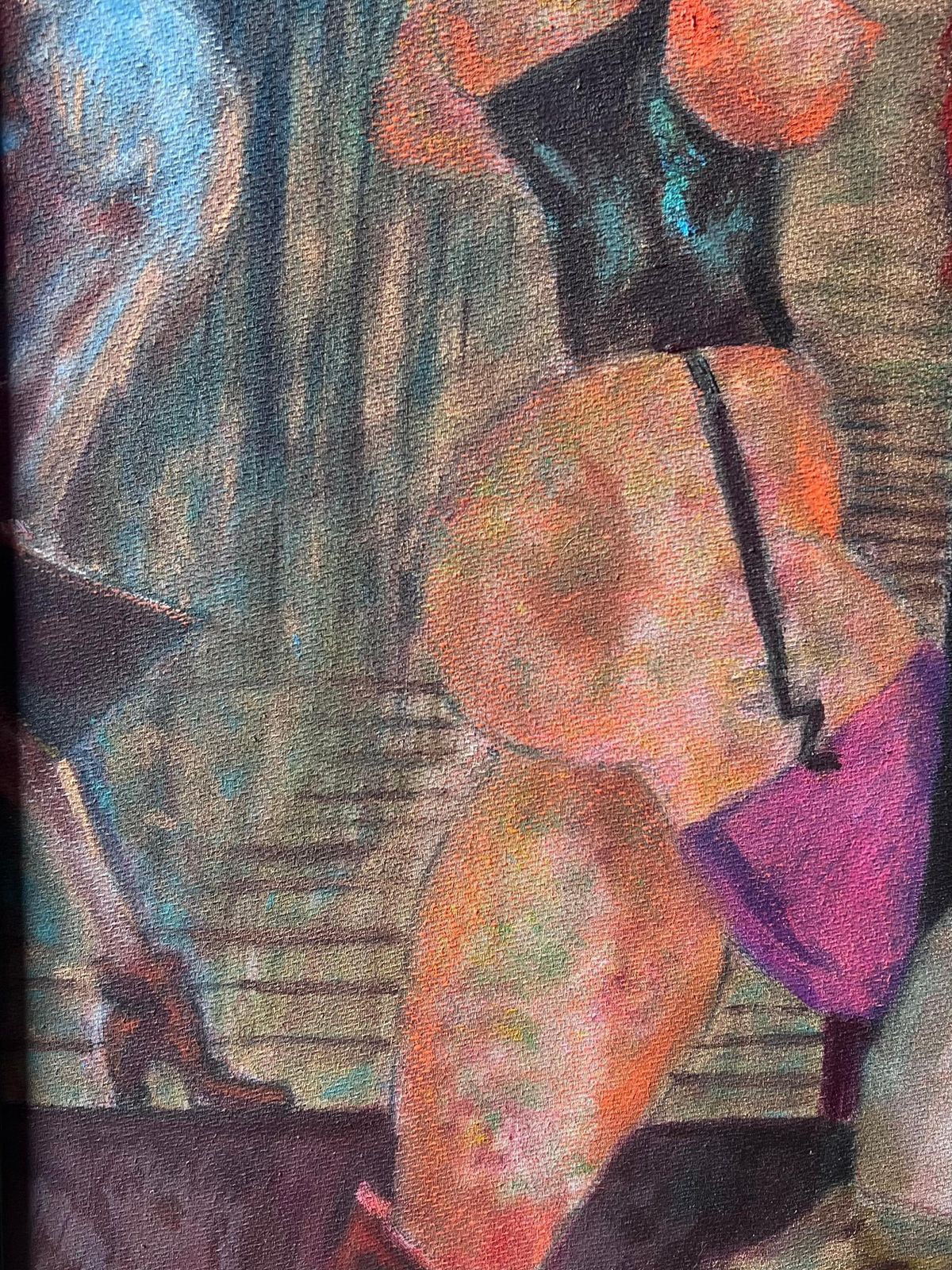 Mid Century French1950's French Surrealist Erotic Figurative Signed Oil Painting On Canvas photo buy