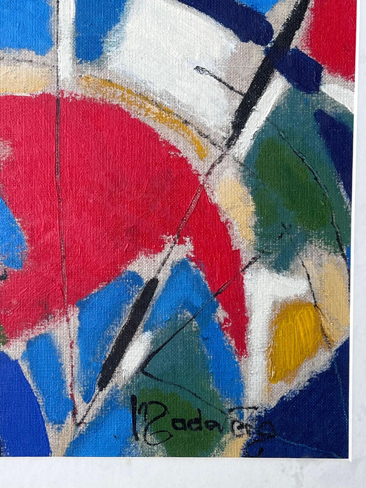 French Modernistabstract French Cubist Modernist Signed Oil Painting, 20th Century photo Art