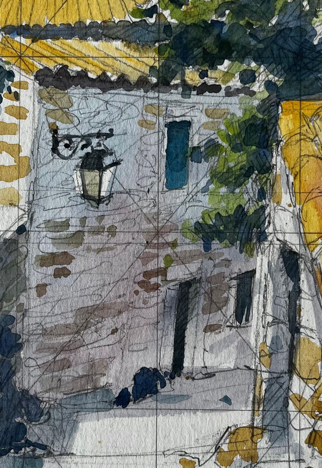 Pierre Neveuprovence Sunlit Stone Houses And Yellow Tiled Rooftops French Village Study photo buy