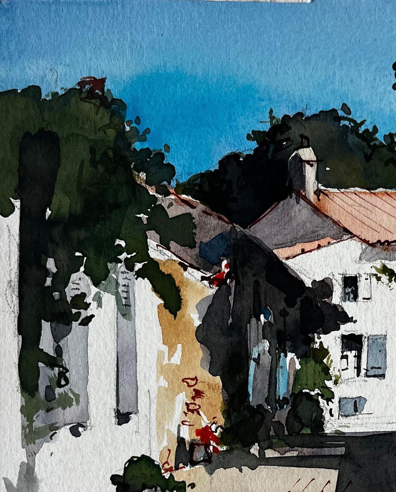 Pierre Neveusunlit Street And Whitewashed Houses In Noirmoutier French Coastal Village Study photo for sale