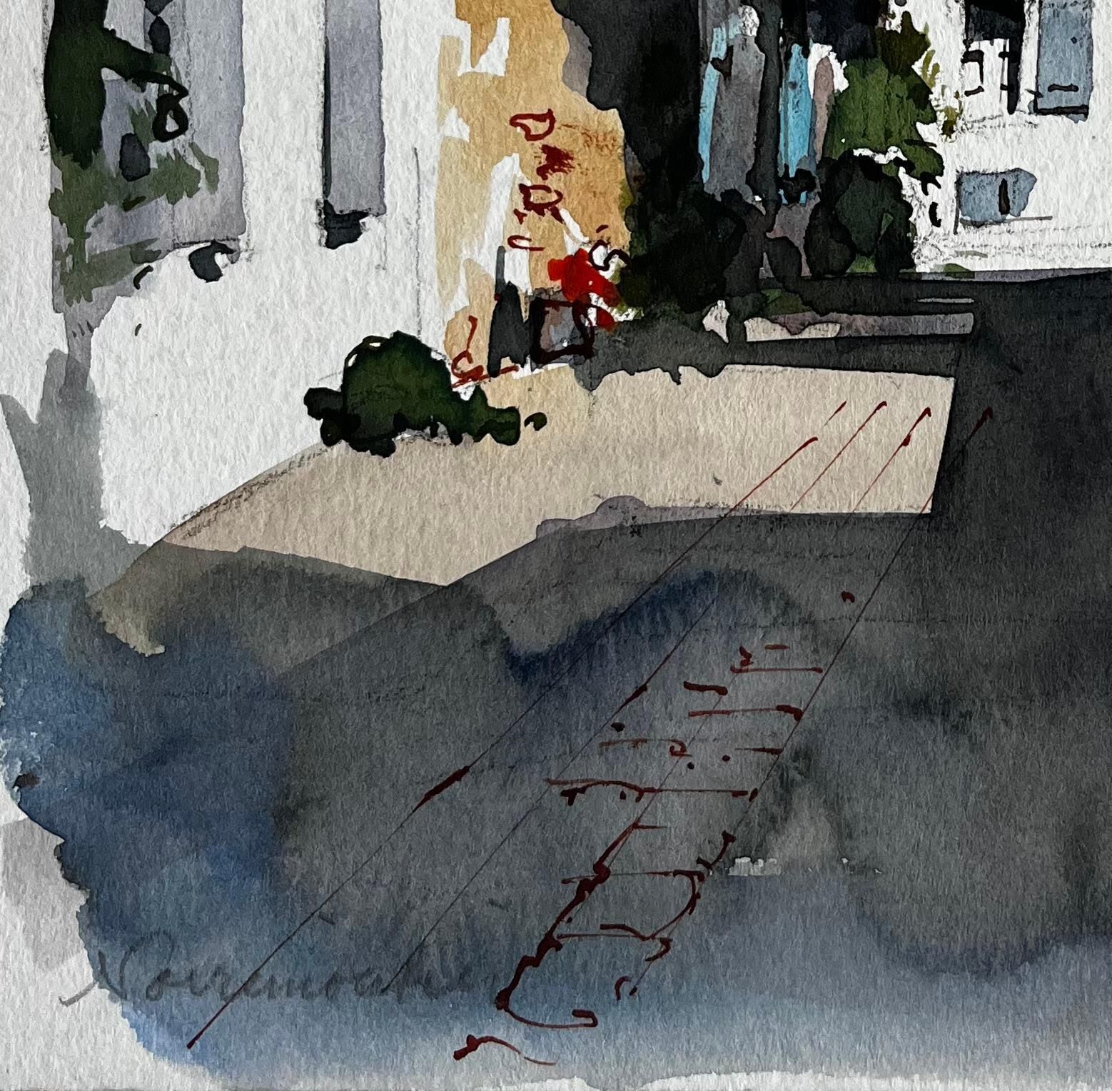 Pierre Neveusunlit Street And Whitewashed Houses In Noirmoutier French Coastal Village Study photo vinterior