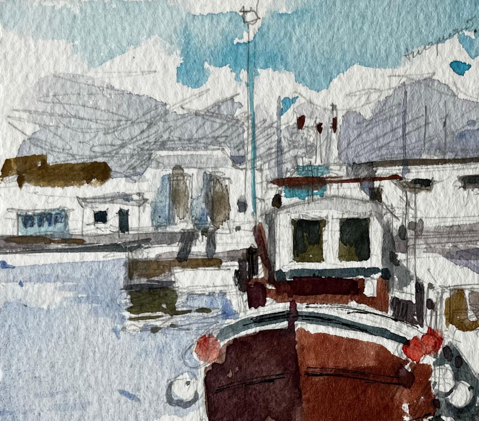 Pierre Neveusaint Nazaire French Fishing Boat At The Harbour Modern Coastal Study photo vinterior