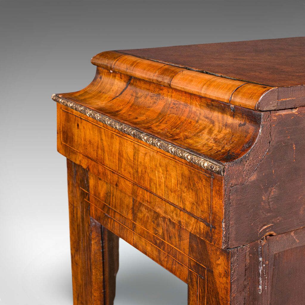 photo furniture Antique Pier Cabinet English Walnut Glazed Display Bookcase Victorian 1860