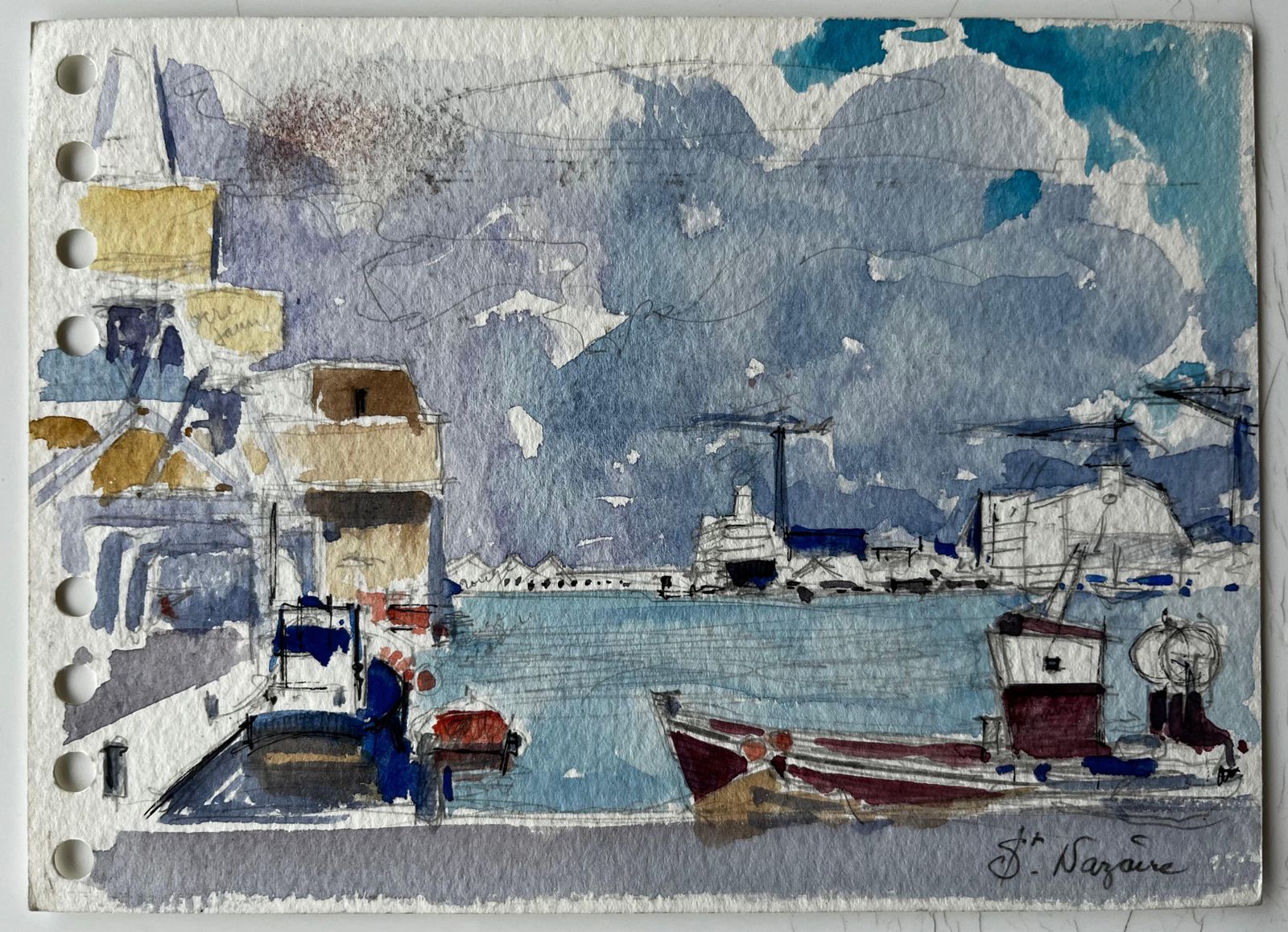 Pierre Neveusaint Nazaire French Harbour Boats And Shipyard Study Modern French photo furniture