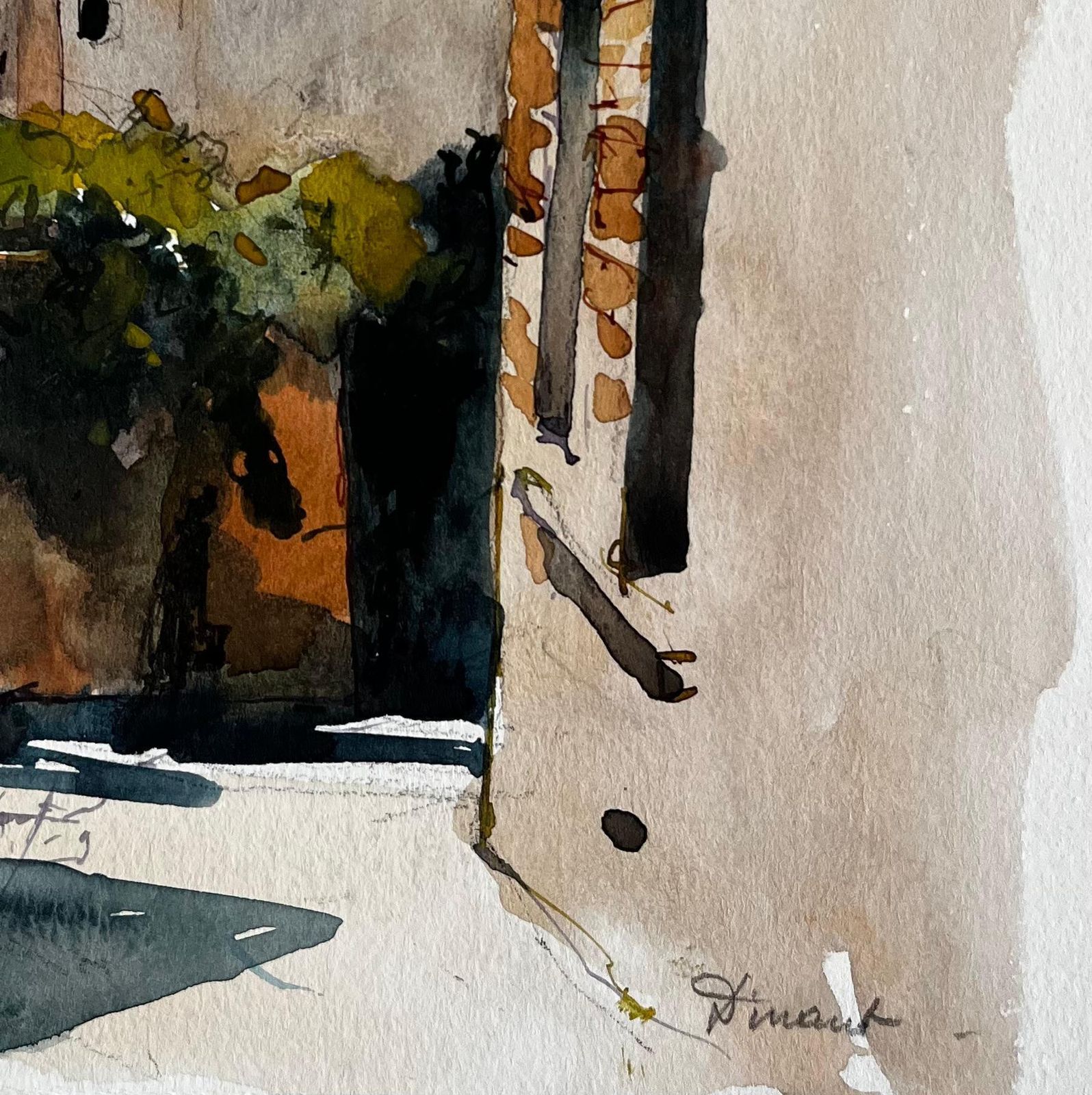 Pierre Neveusunlit Street And Stone Houses In Dinant Belgian Riverside Town Study photo 617.0