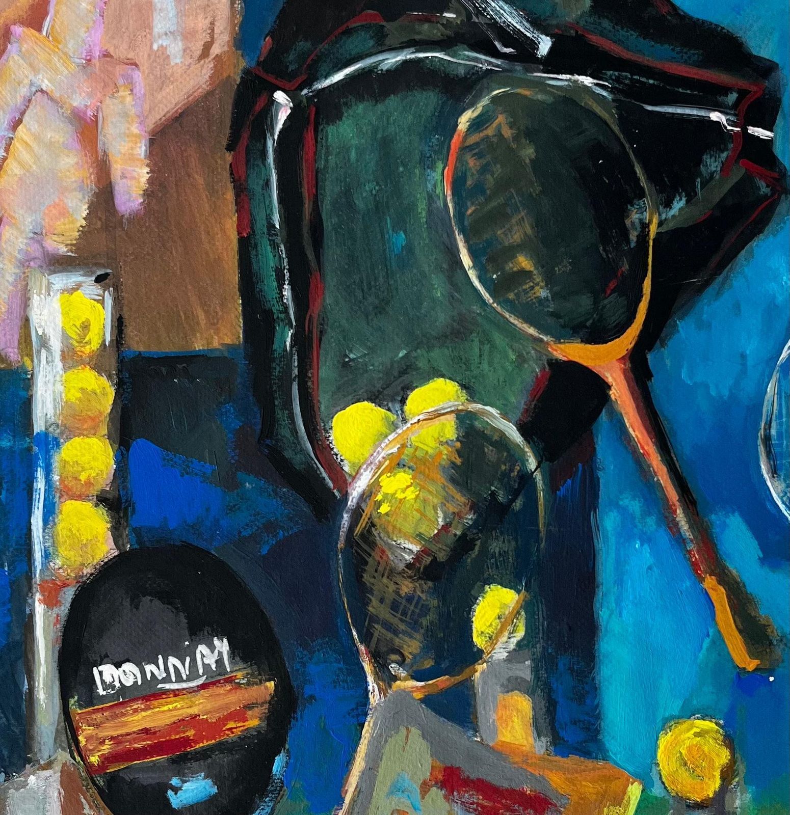 Guy Nicodfrench Modernist Still Life With Tennis Rackets Balls And Sporting Equipment photo buy