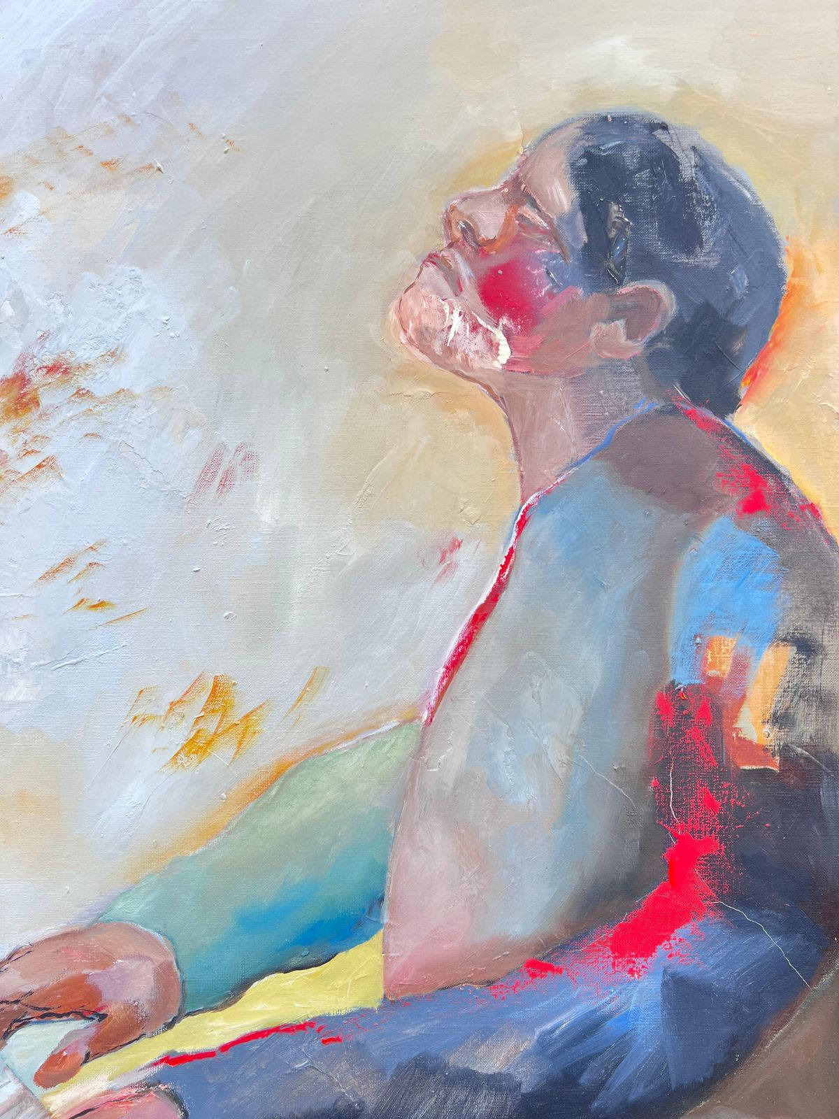 Jacqueline Verdet (1931 2023)huge French Contemporary Modernist Abstract Oil Painting The Piano Player photo for sale